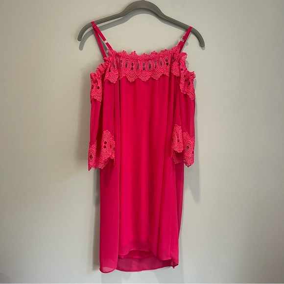 BCX Pink Off the Shoulder with Spaghetti Straps Dress - Picture 2 of 3